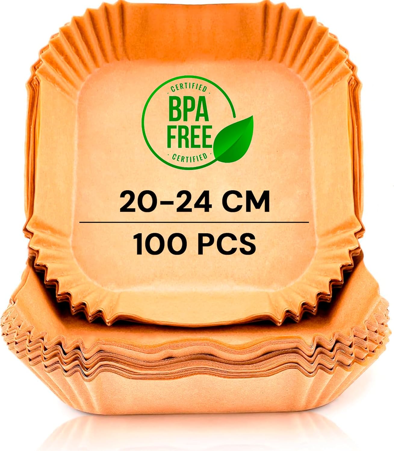 edihome - Papier cuisson air fryer - 20-24 cm - 100 unités, jetable, sans BPA