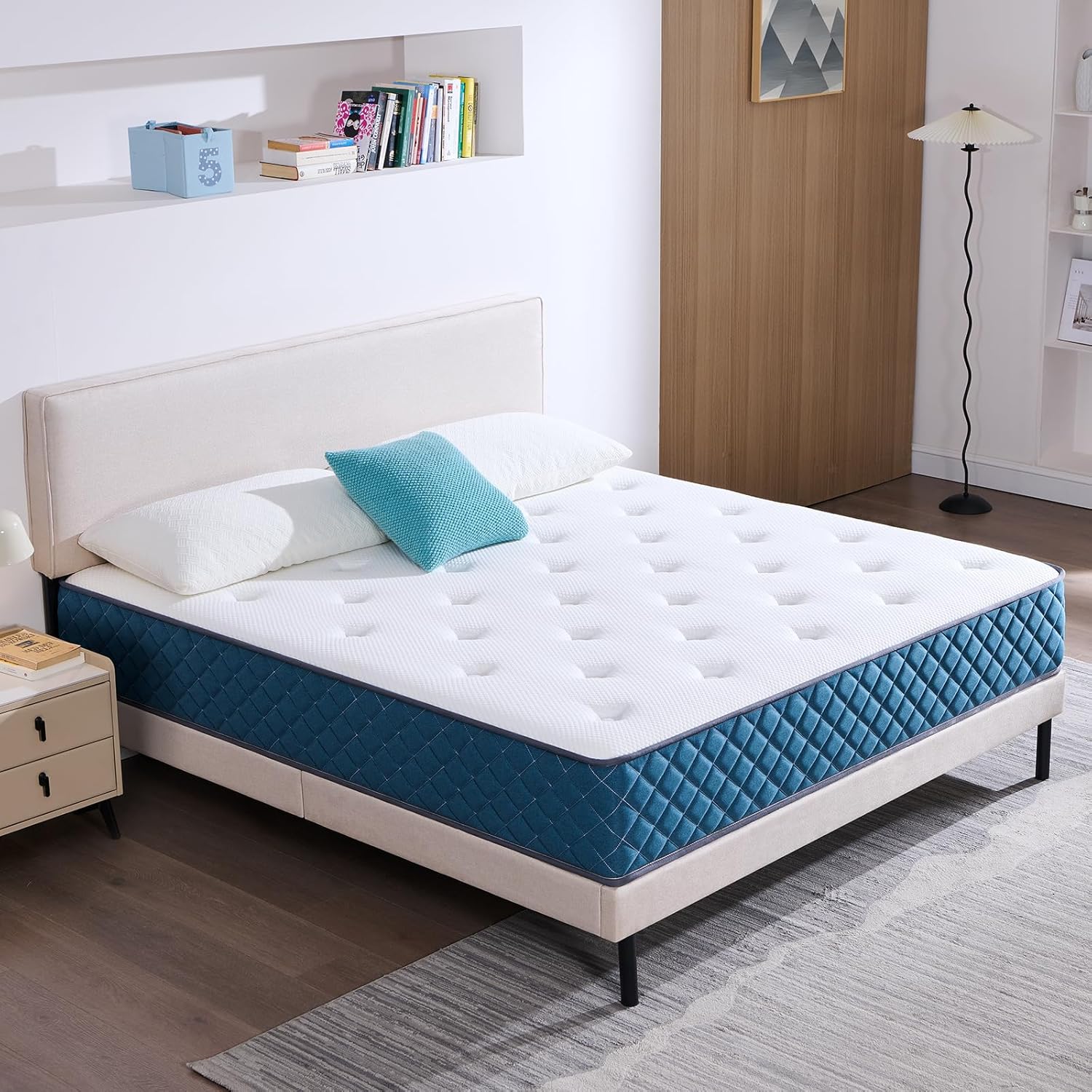 Matelas - 120x190x25 cm - ressorts ensachés, mémoire de forme, soutien idéal