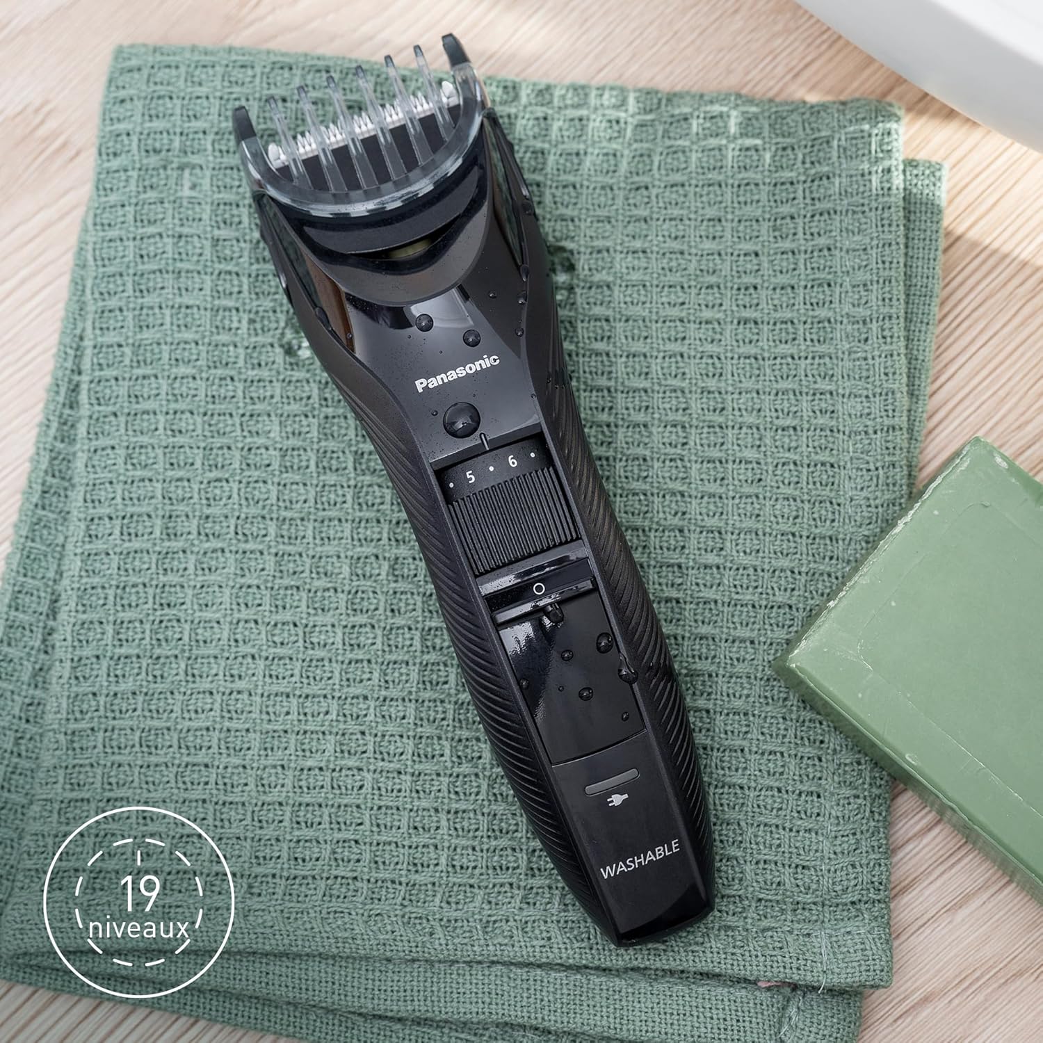Panasonic - Tondeuse cheveux sans fil étanche, 19 réglages, ER-GC53-K503