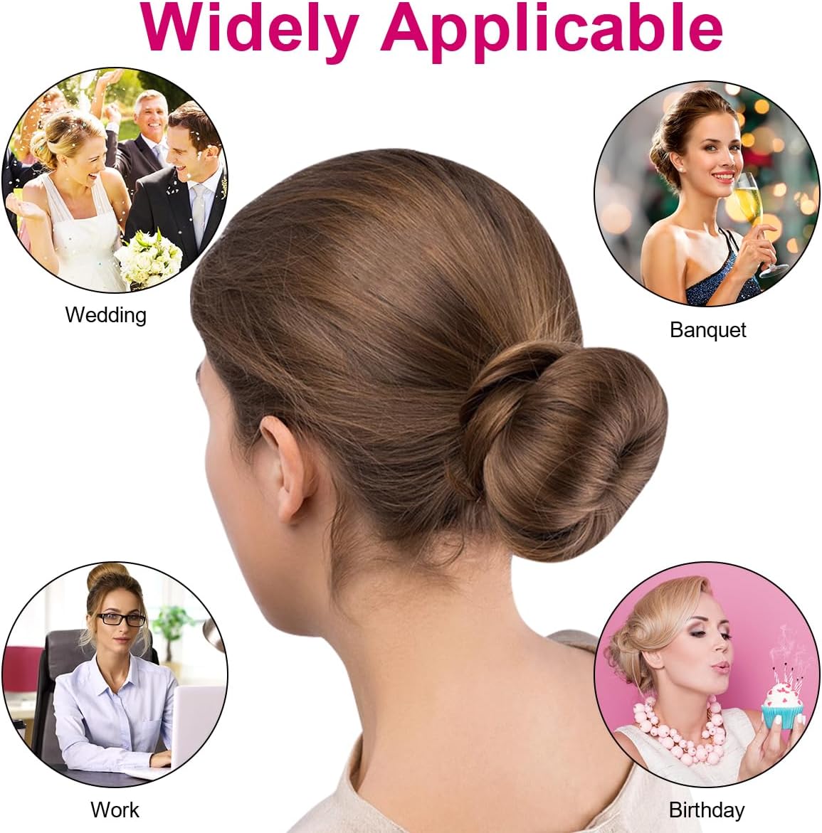 URAQT - machine à chignon 4 tailles - 6/8/10/12cm - 30 épingles incluses