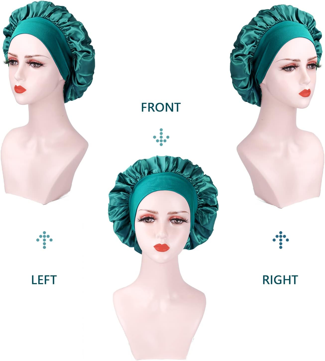 Bonnet cheveux nuit femme - lot de 2 - satin soie, confortable