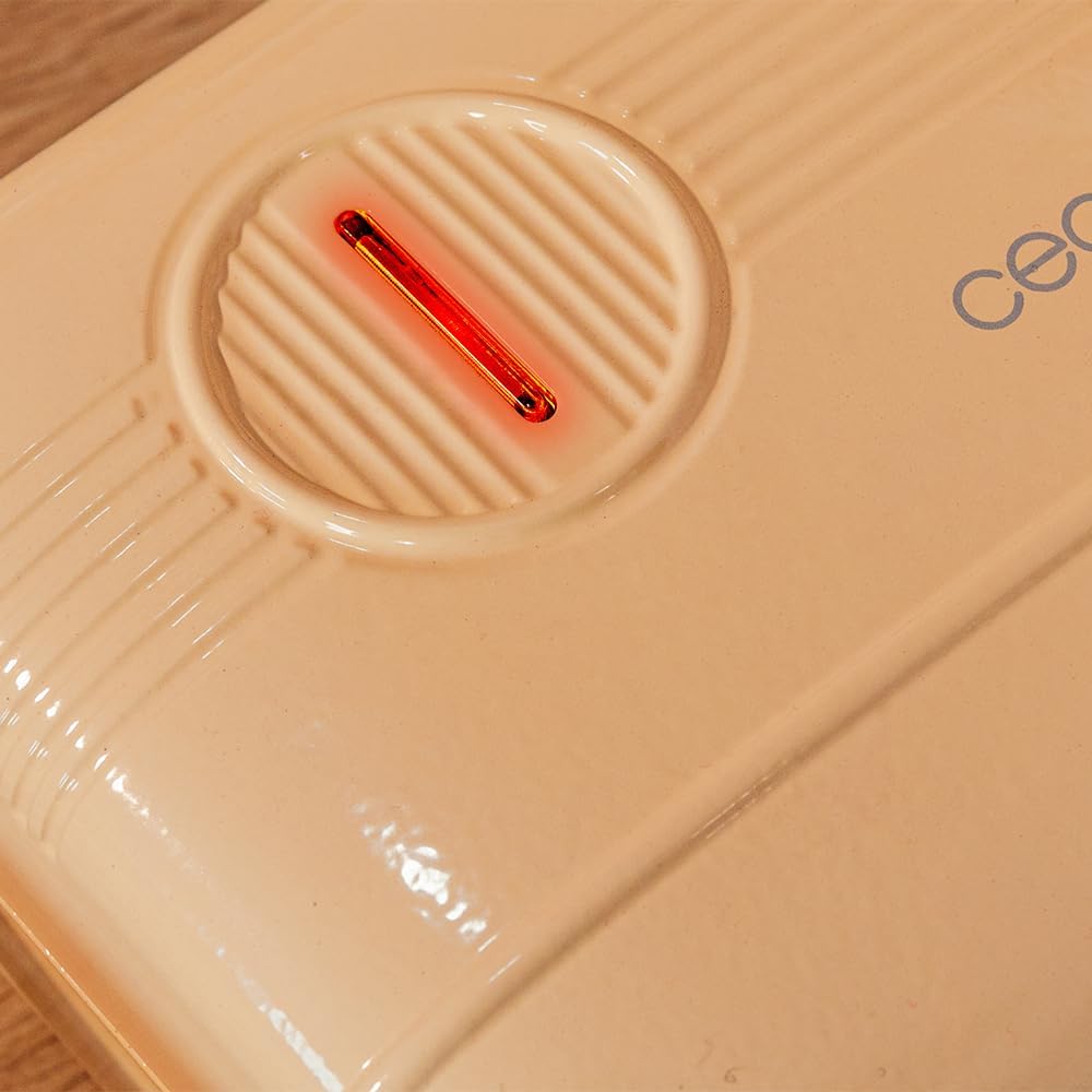 Cecotec - Rock'nToast Retro One - 700W, 3 plaques, revêtement RockStone, base antidérapante, vert