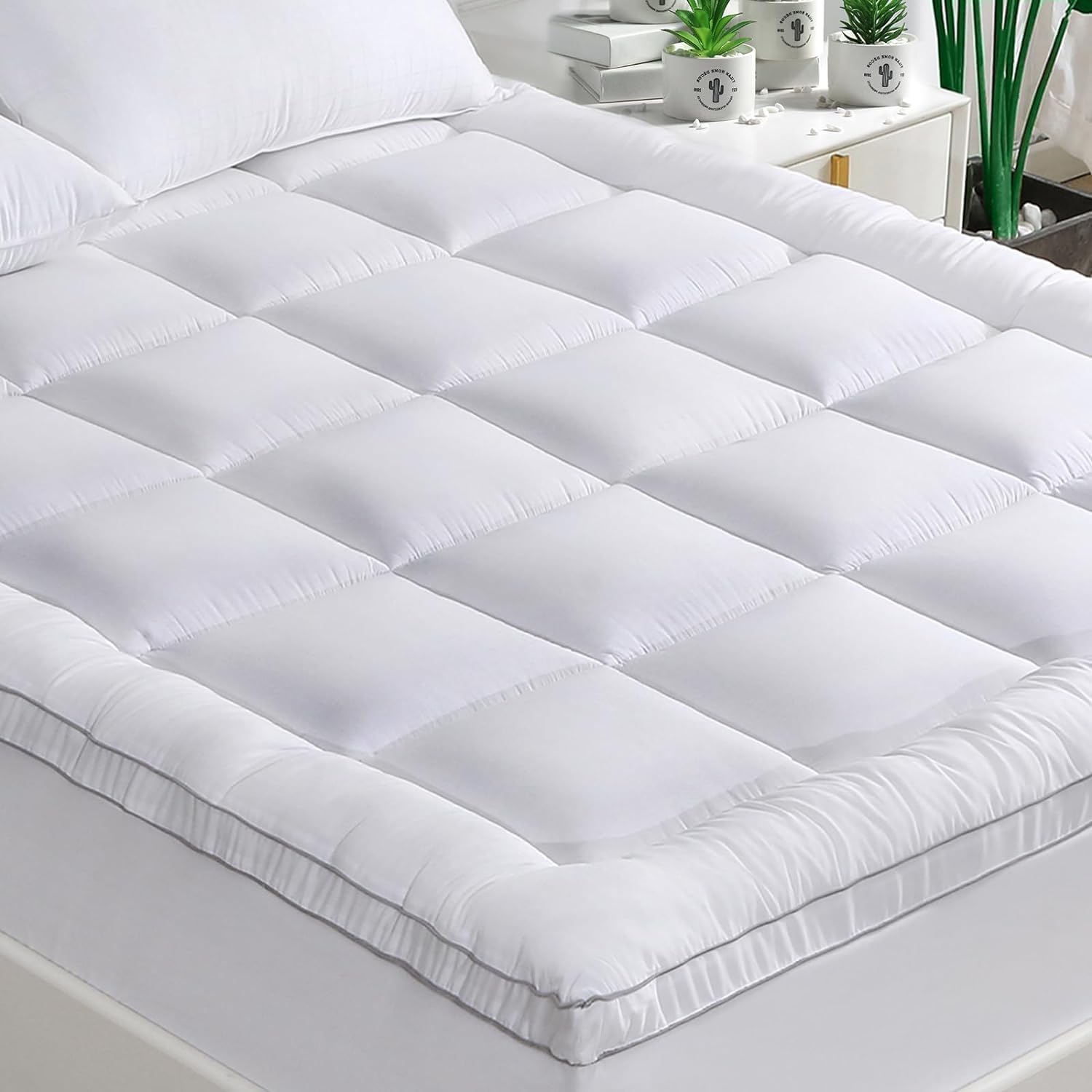 GRT - Surmatelas 135x190 cm - 6 cm, bambou, ultra-doux, respirant