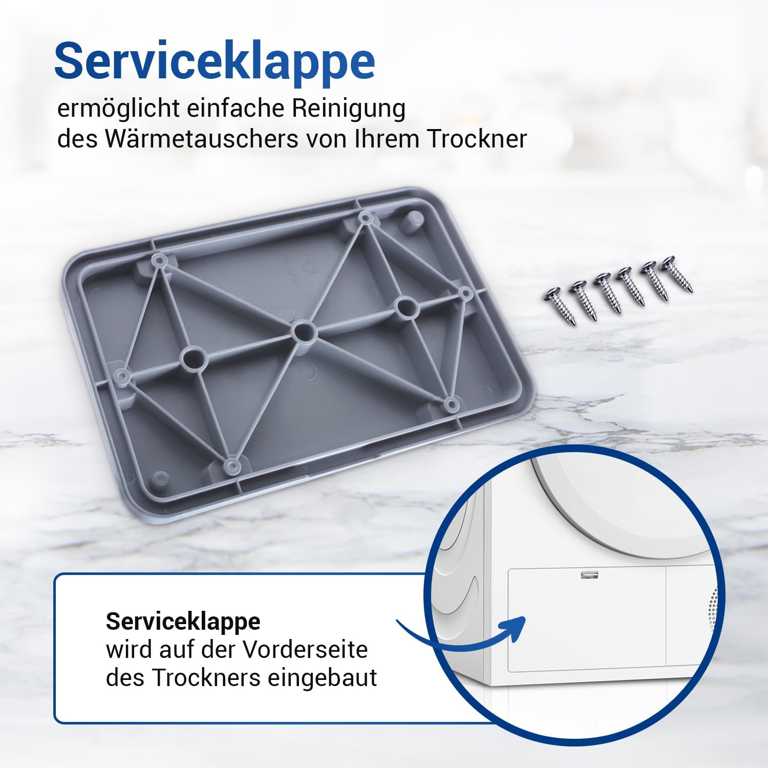 VIOKS - porte de service - 225x145x6mm - 6 vis, accessoire sèche-linge