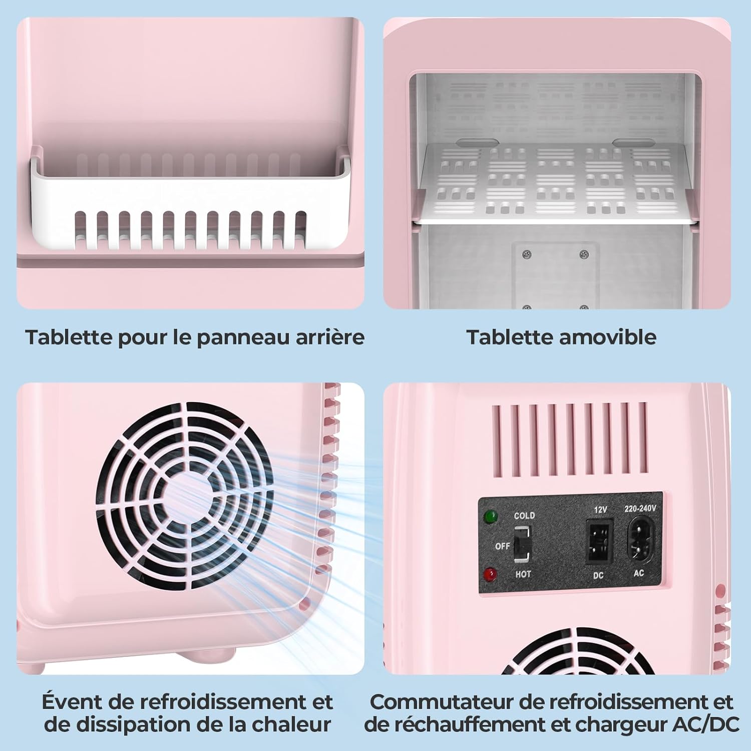 YASHE - Mini Frigo 4L - compact, thermoélectrique, bureau/voiture