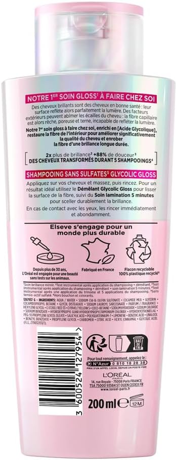 L'Oréal Paris - Elseve Glycolic Gloss - routine visage & cheveux - soins acide glycolique, lamination, exfoliant