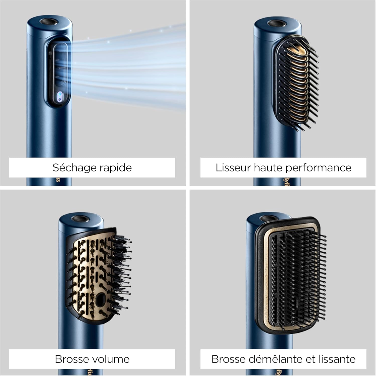 BaByliss - Air Wand série - sèche, lisse, coiffe, anti-frisottis, 3 embouts - AS6553E