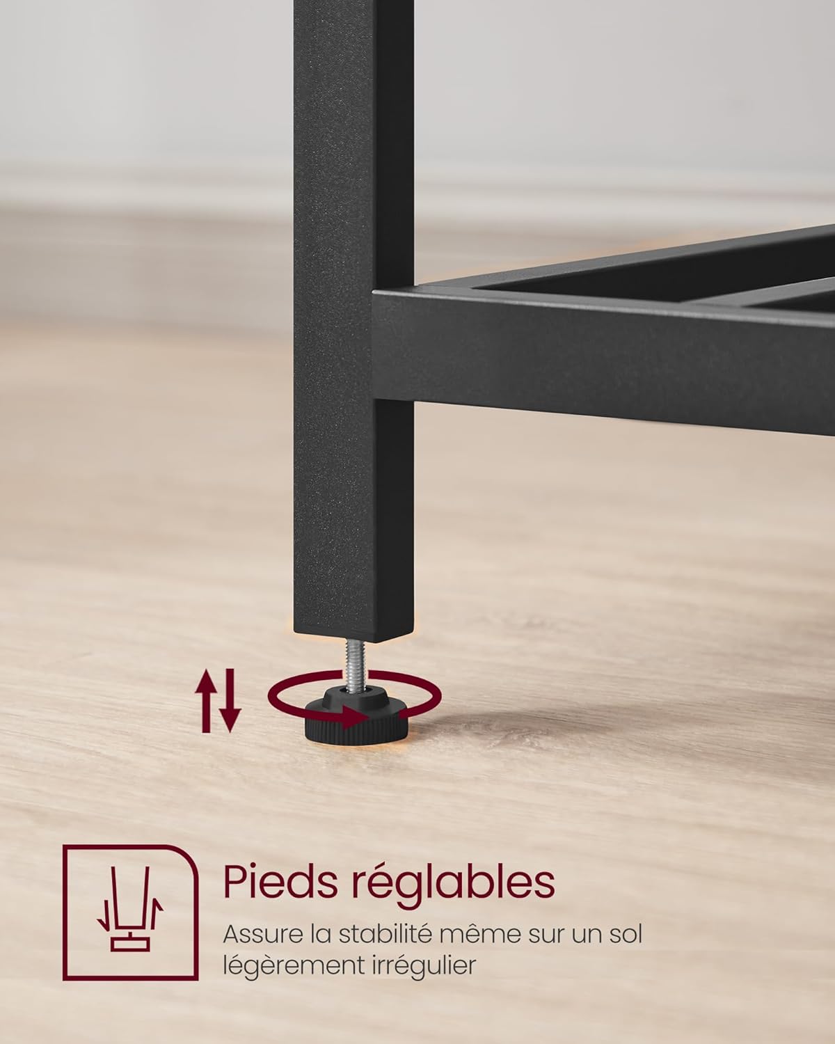 VASAGLE - étagère de boulanger - 120x60x90 cm - grand plan de travail, acier stable, marron rustique