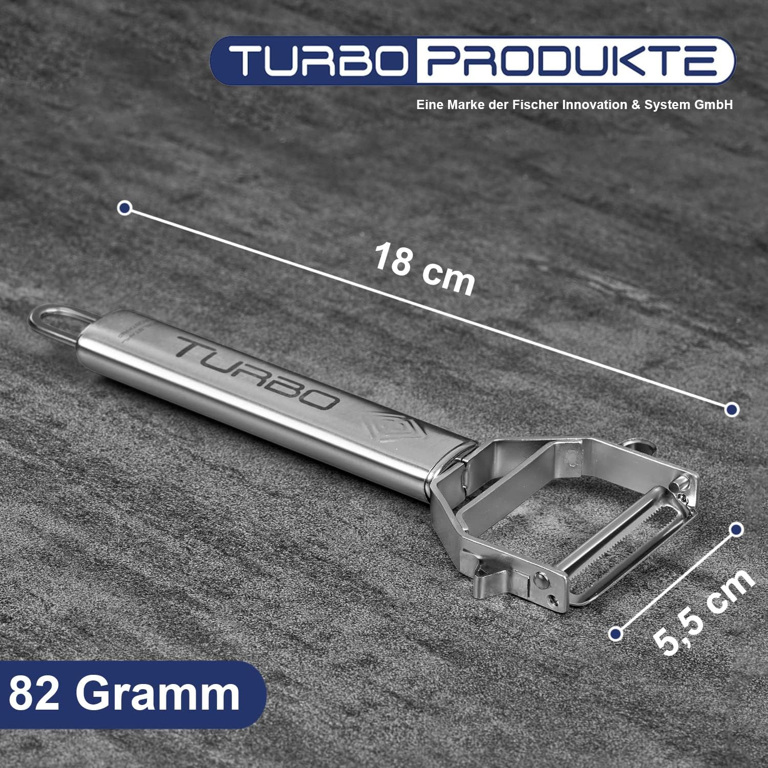 Turbo Produkte - éplucheur rosé inox 3 en 1, lame pendulaire fruits/légumes