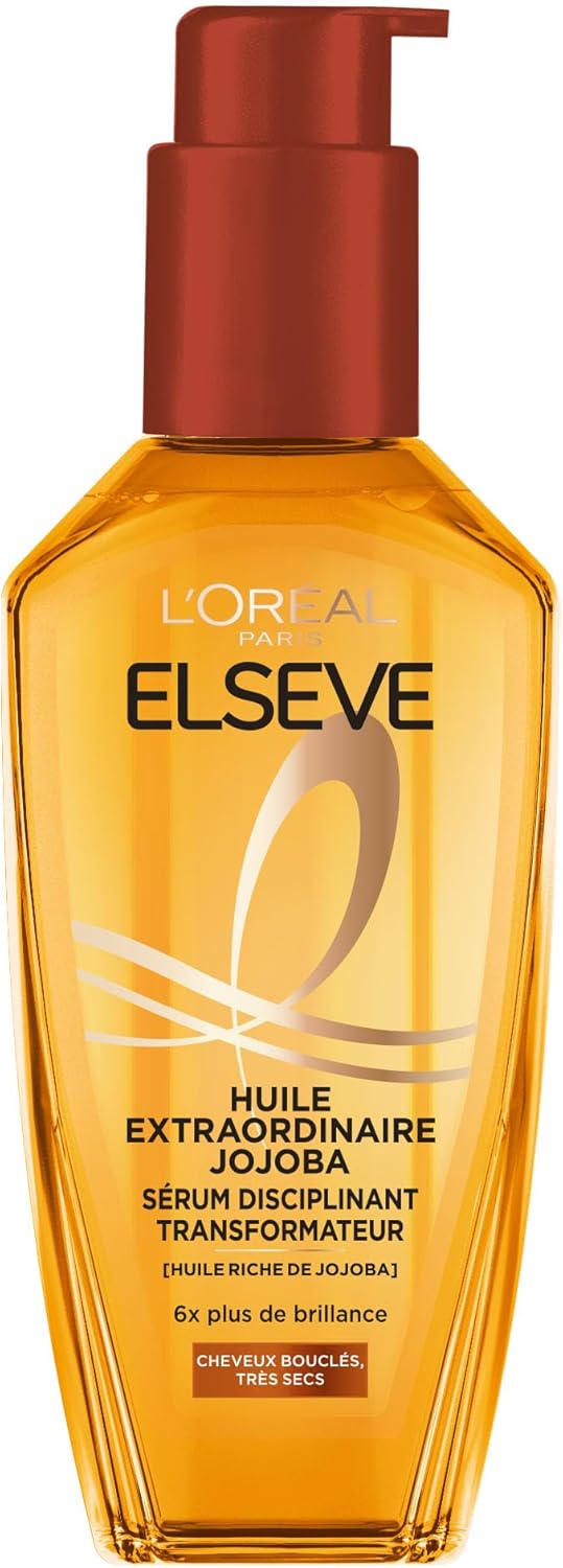 L'Oréal - Elseve Huile Extraordinaire - 100ml - sérum nourrissant jojoba pour cheveux bouclés très secs