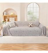 YSTELLAA Housse De Canapé 3 Places, 200x340 CM, Jete De Canape avec Accoudoirs, Housse Canape d'a...