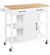 Yaheetech Desserte à roulettes Desserte de Cuisine avec 1 Compartiment 2 Tiroirs 4 Étagères Plan ...