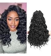 MLETUILPS Pre Looped Ocean Wave Cheveux Hair 8 Packs Boho Curly Crochet Hair Short Ocean Braids P...