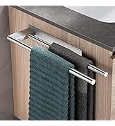 Dvocel Porte-serviettes sans perçage double en acier inoxydable 304 Porte-serviettes à deux bras auto-adhésif