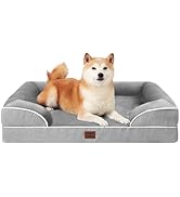 EHEYCIGA Lit orthopédique pour chien Gros chiens, 91 x 68 cm, panier en mousse à mémoire de forme pour chiens de taille moyenne, etc.