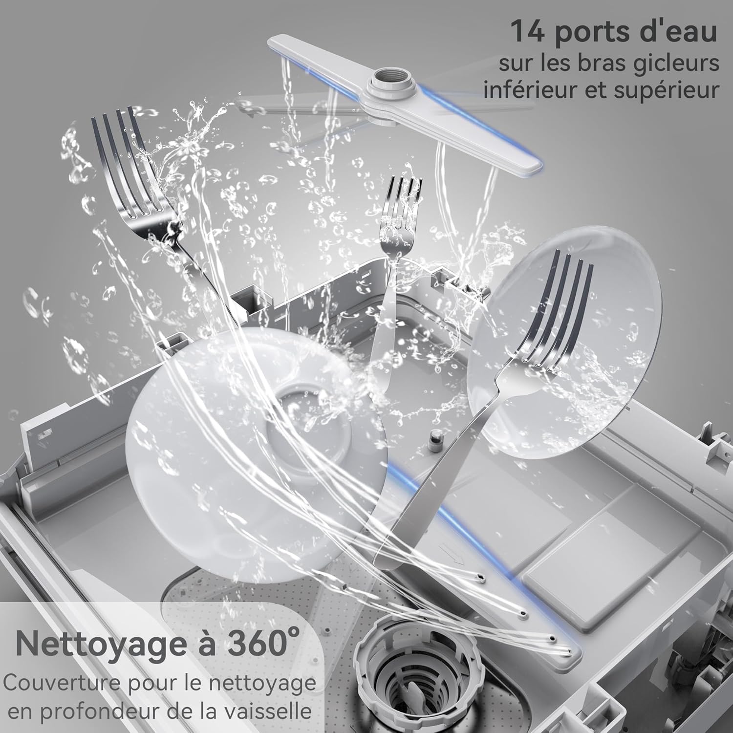 Hermitlux - mini lave-vaisselle 43cm - 4 couverts, robinet ou sans, 175 kWh/an