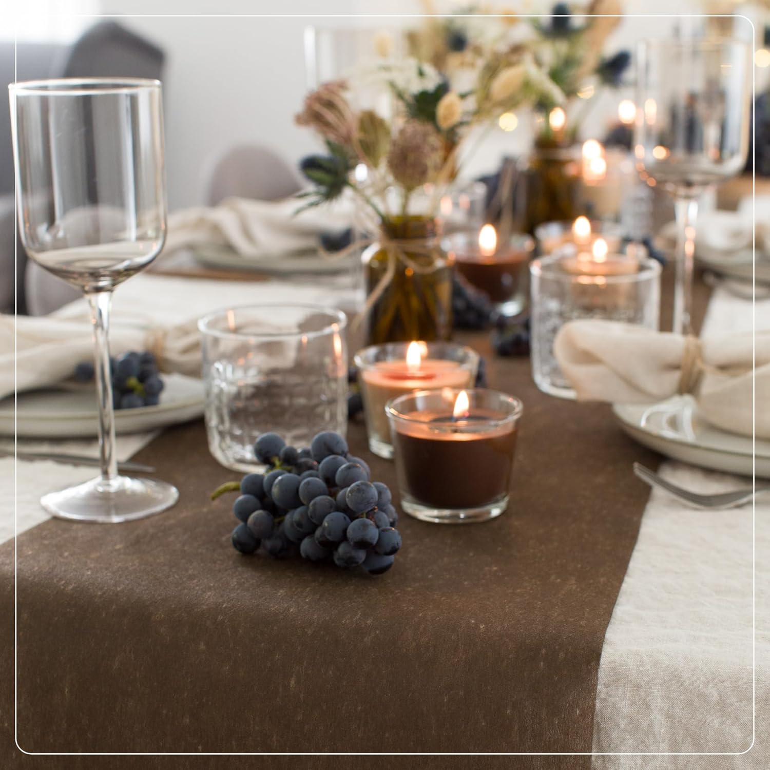 100% Mosel - Vlies Chemin de table - 30x2500cm - non tissé, marron chocolat, décoration élégante