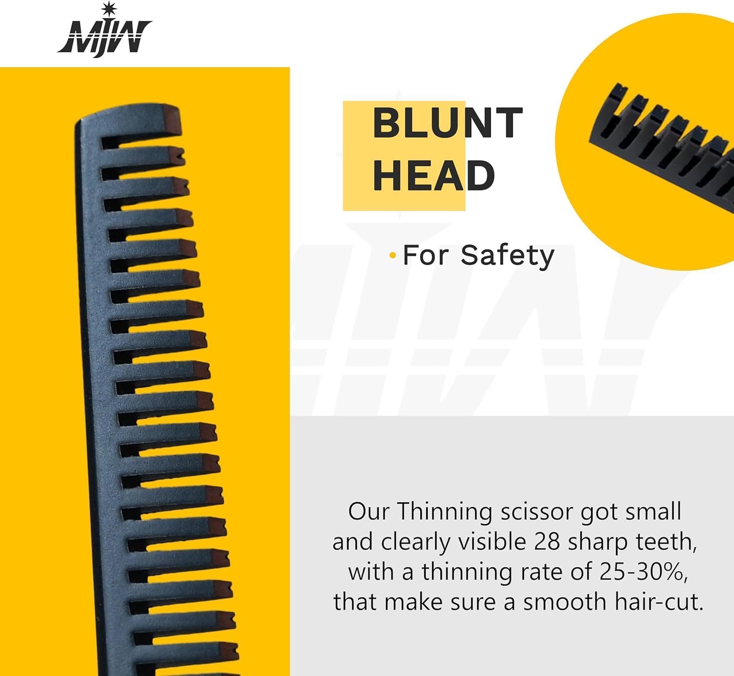 MJW - ciseaux à effiler inox - texturation, superposition cheveux