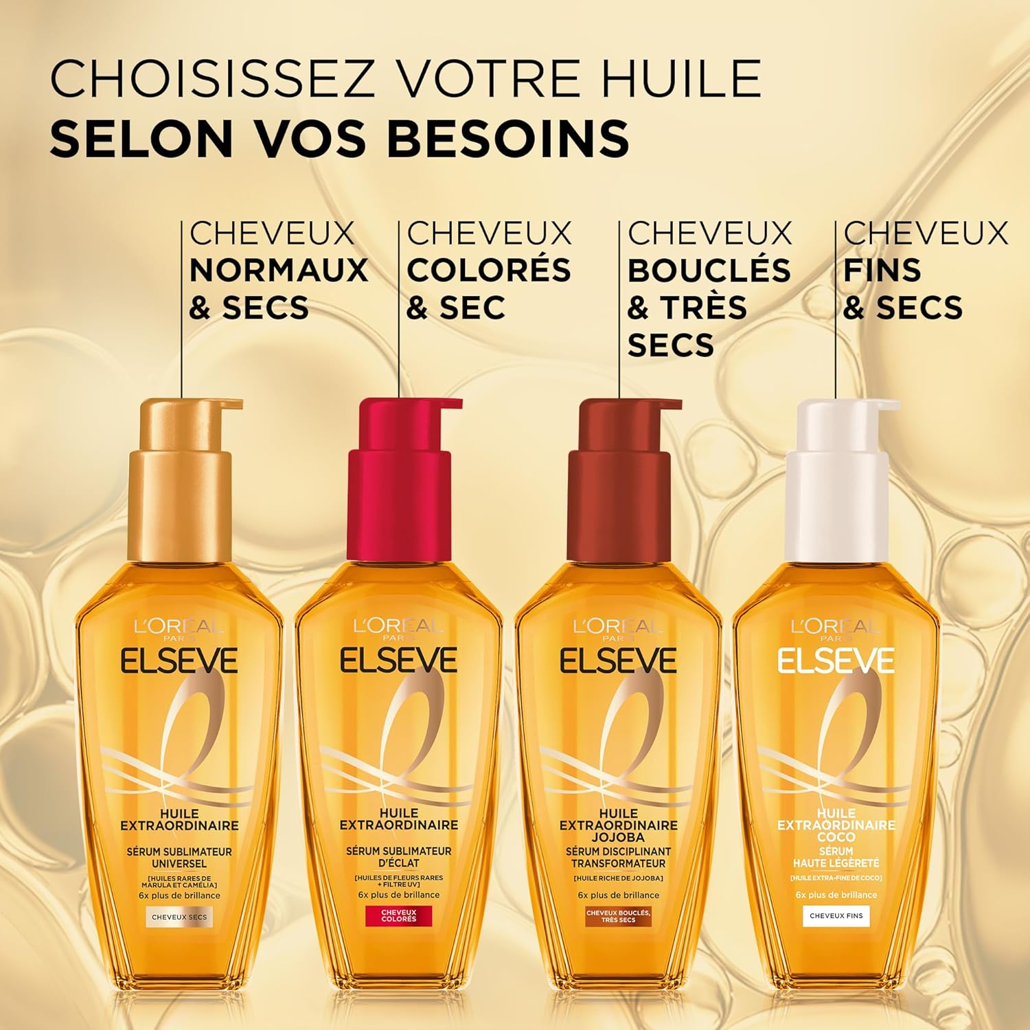 L'Oréal - Elseve Huile Extraordinaire - 100ml - sérum nourrissant jojoba pour cheveux bouclés très secs