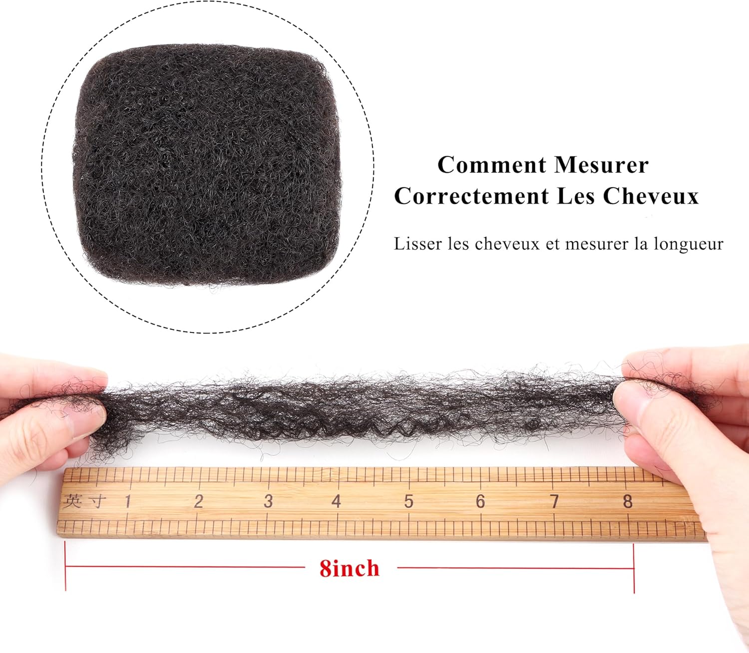 Extension cheveux naturels afro kinky 8 pouces, gris, pour dreadlocks