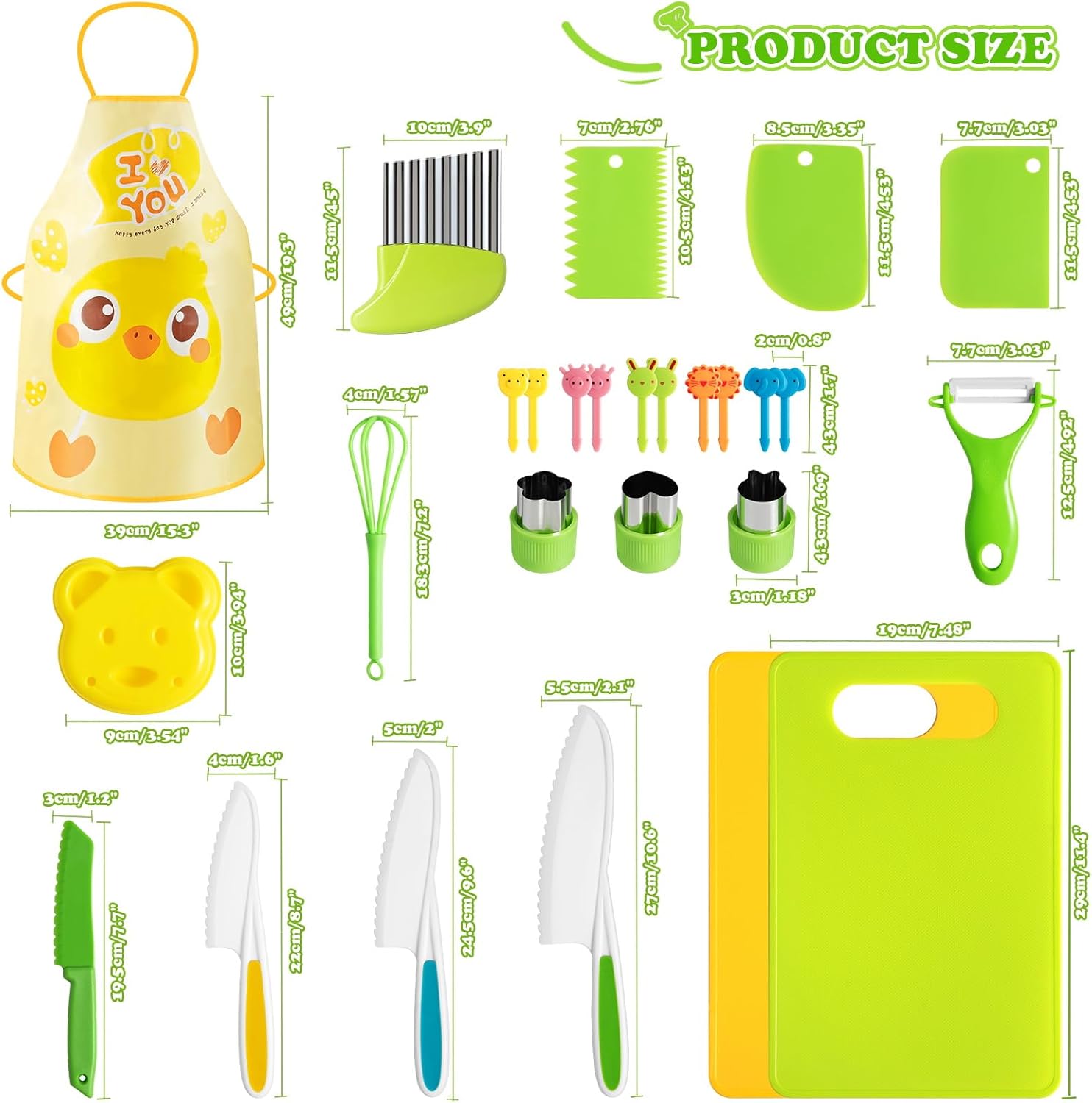 Couteau pour enfants - kit de 27 pièces - sécurité Montessori, planche, couteau ondulé