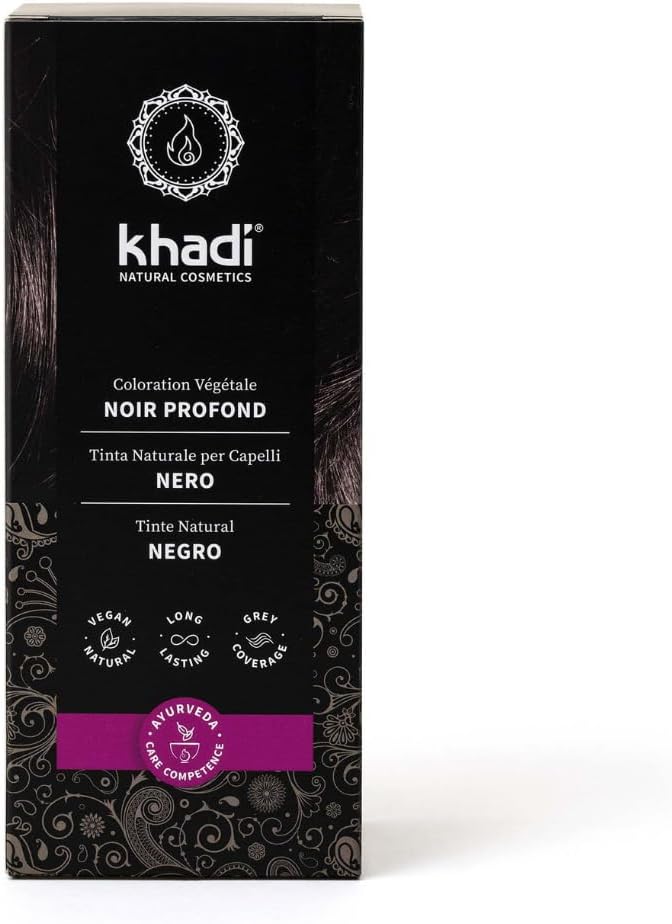 khadi - NOIR PROFOND - 100g - coloration végétale noire, intense, vegan