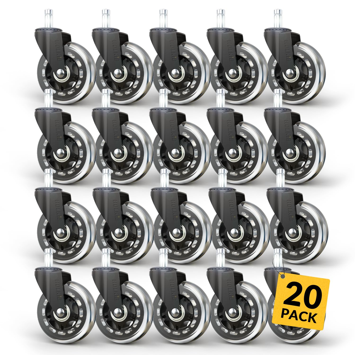 HOLKIE - roulettes chaise bureau - 11x22mm - caoutchouc, lot de 5