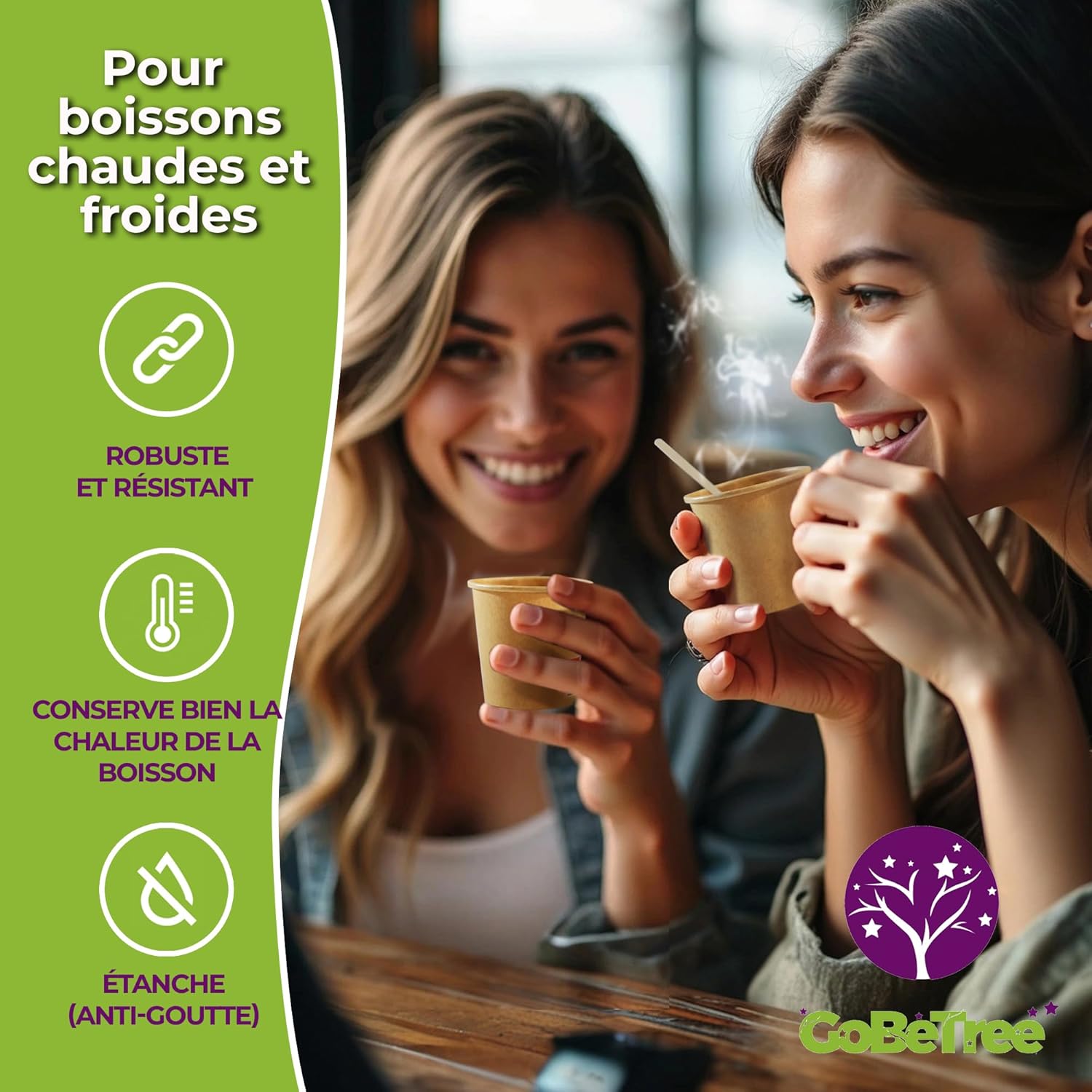 Gobelets en papier - 100 pièces - 120ml - kraft, jetables, chaud/froid