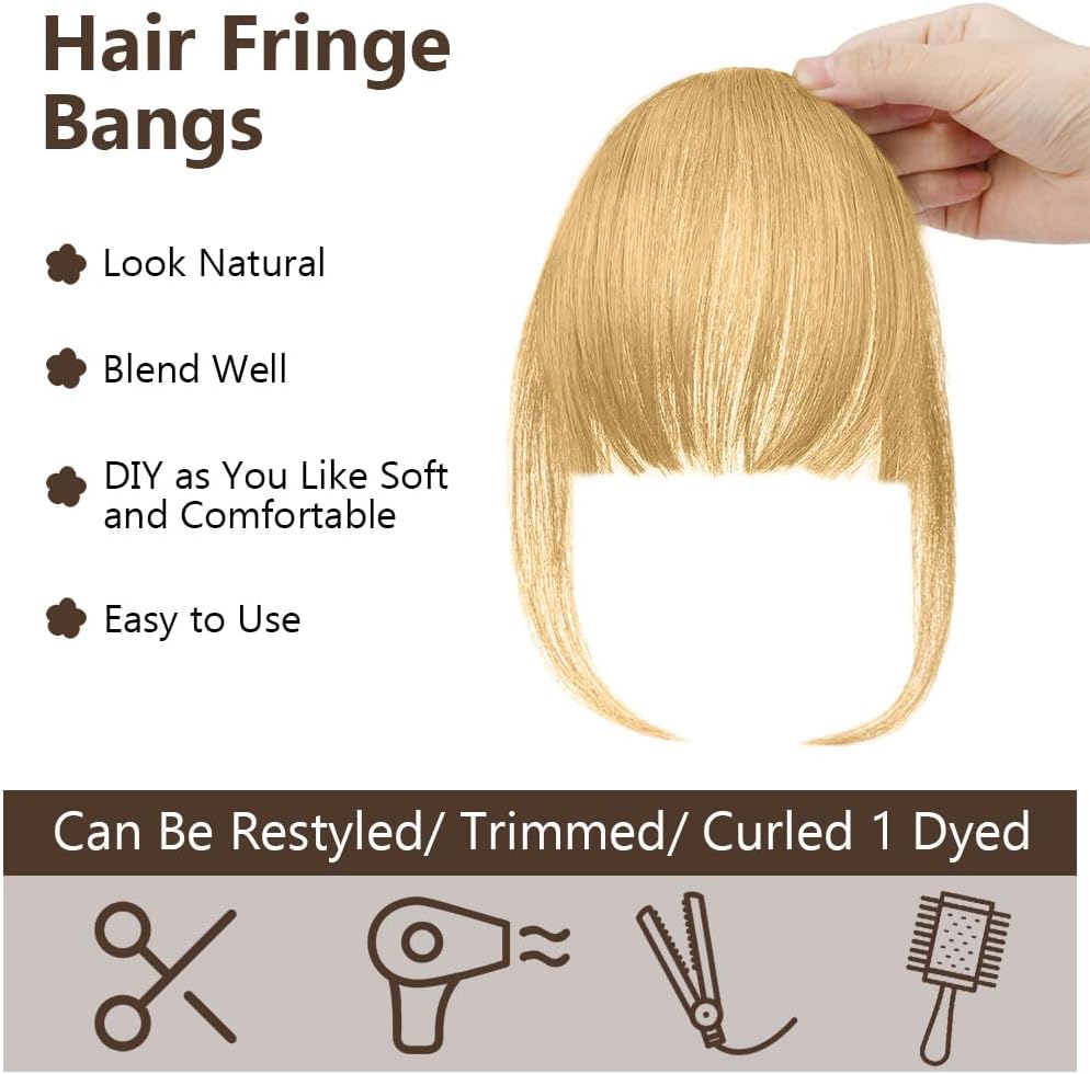 LOPHE - frange à clip tressée cheveux humains - or gris - air bangs femme