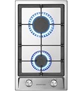 GASLAND Chef Plaque de cuisson à gaz encastrable en acier inoxydable 2 brûleurs 30 cm 4200 W GPL ...