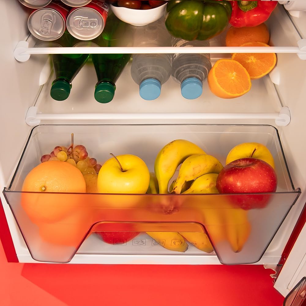 Cecotec - Bolero CoolMarket 2D Origin - 86L - No Frost, LED, classe E, Red, contrôle de température