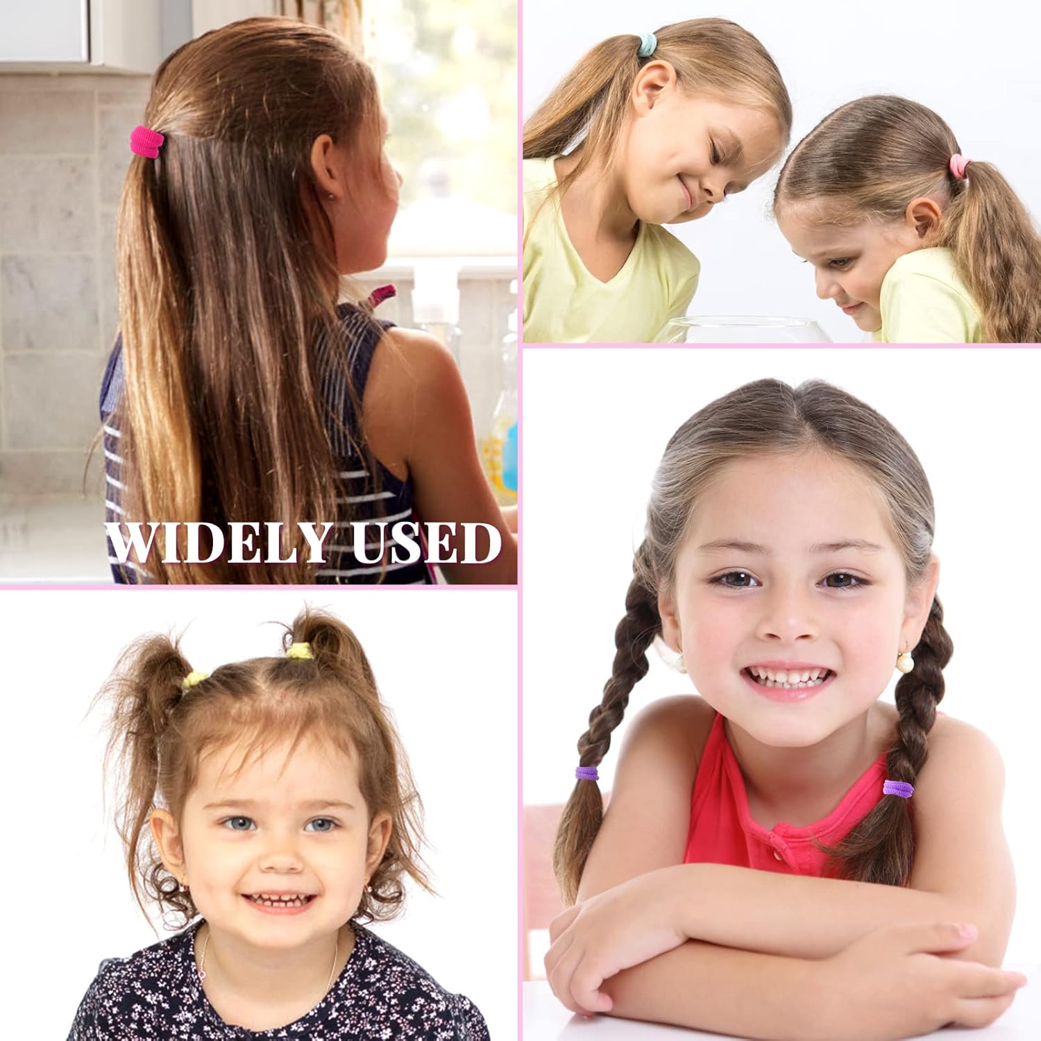 Élastiques à cheveux - multicolores - 200 pièces - doux, mini, bébé, enfants