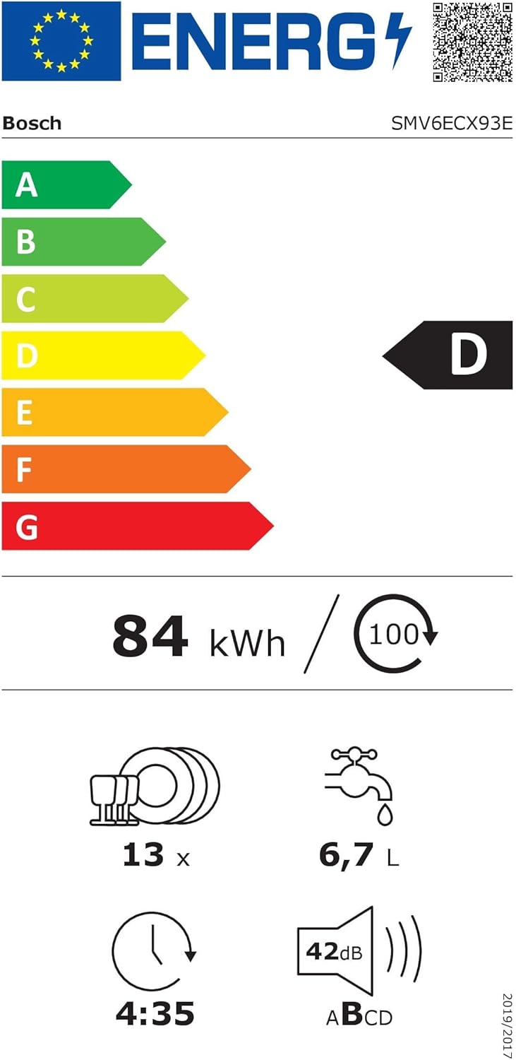Bosch - lave-vaisselle Série 6 - 13 couverts, Silence Plus, Home Connect - SMV6ECX93E