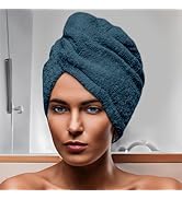 Soleil d'ocre, Serviette de Bain pour la tête en Coton 24x62 cm Lagune Bleu Canard