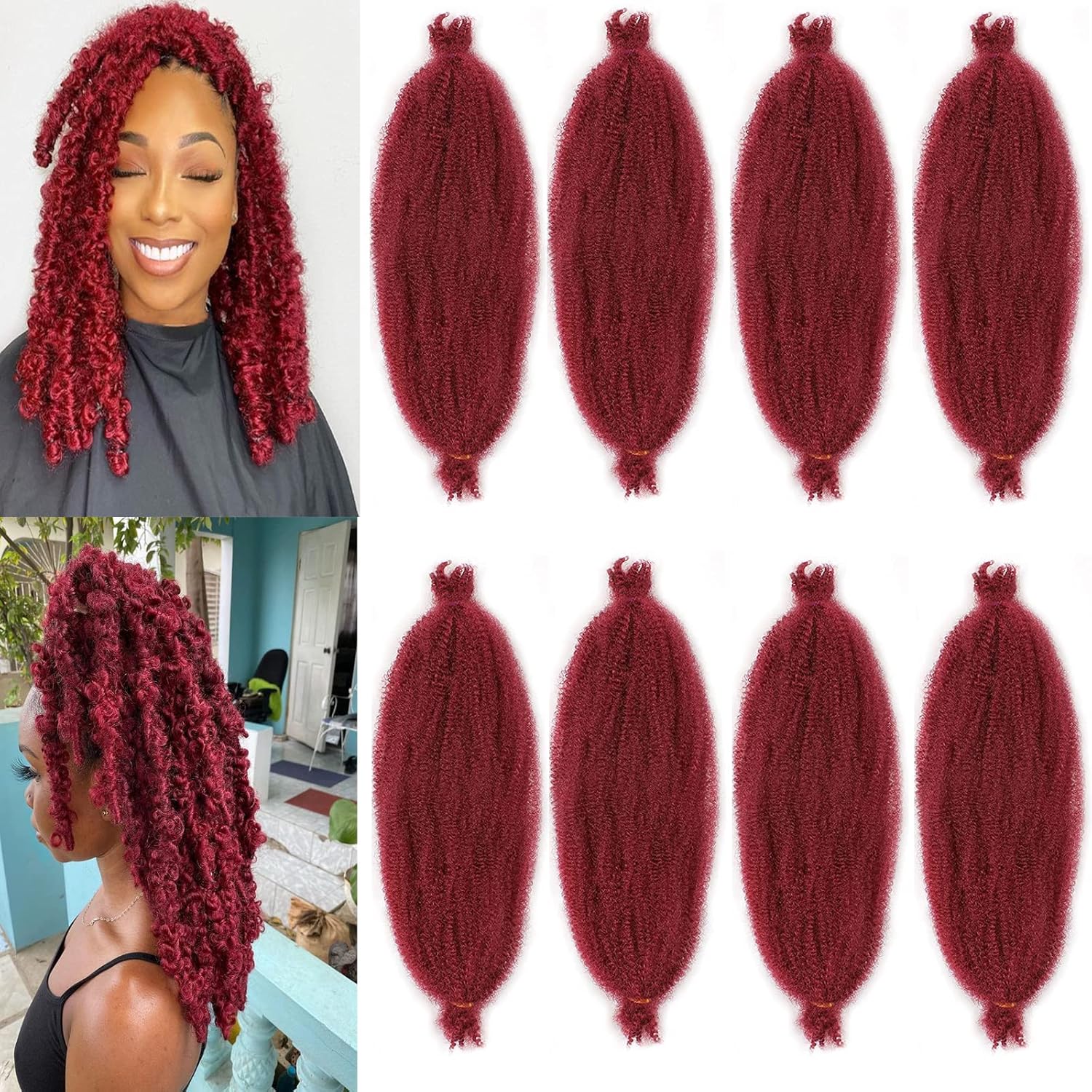 Xtrend - cheveux afro torsadés courts 30,5 cm - doux, pré-séparés, lot de 8 - BUG#