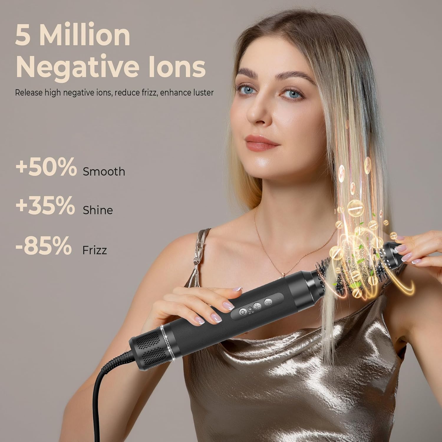 UKLISS - Sèche-cheveux 7 en 1 Pro - 1400W - brushing, boucleur, lisseur, diffuseur