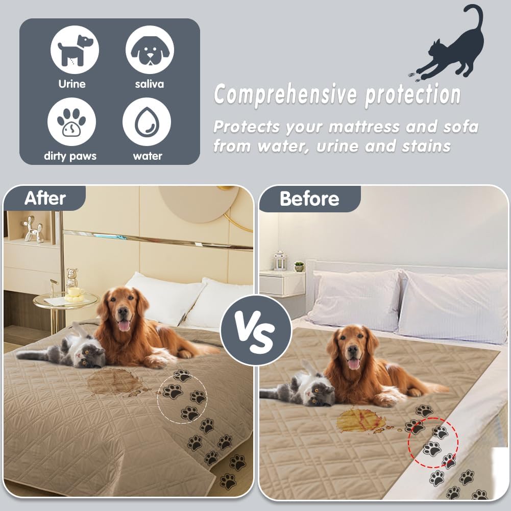 DUJUIKE - housse canapé imperméable antidérapante 208x208cm – protection animaux