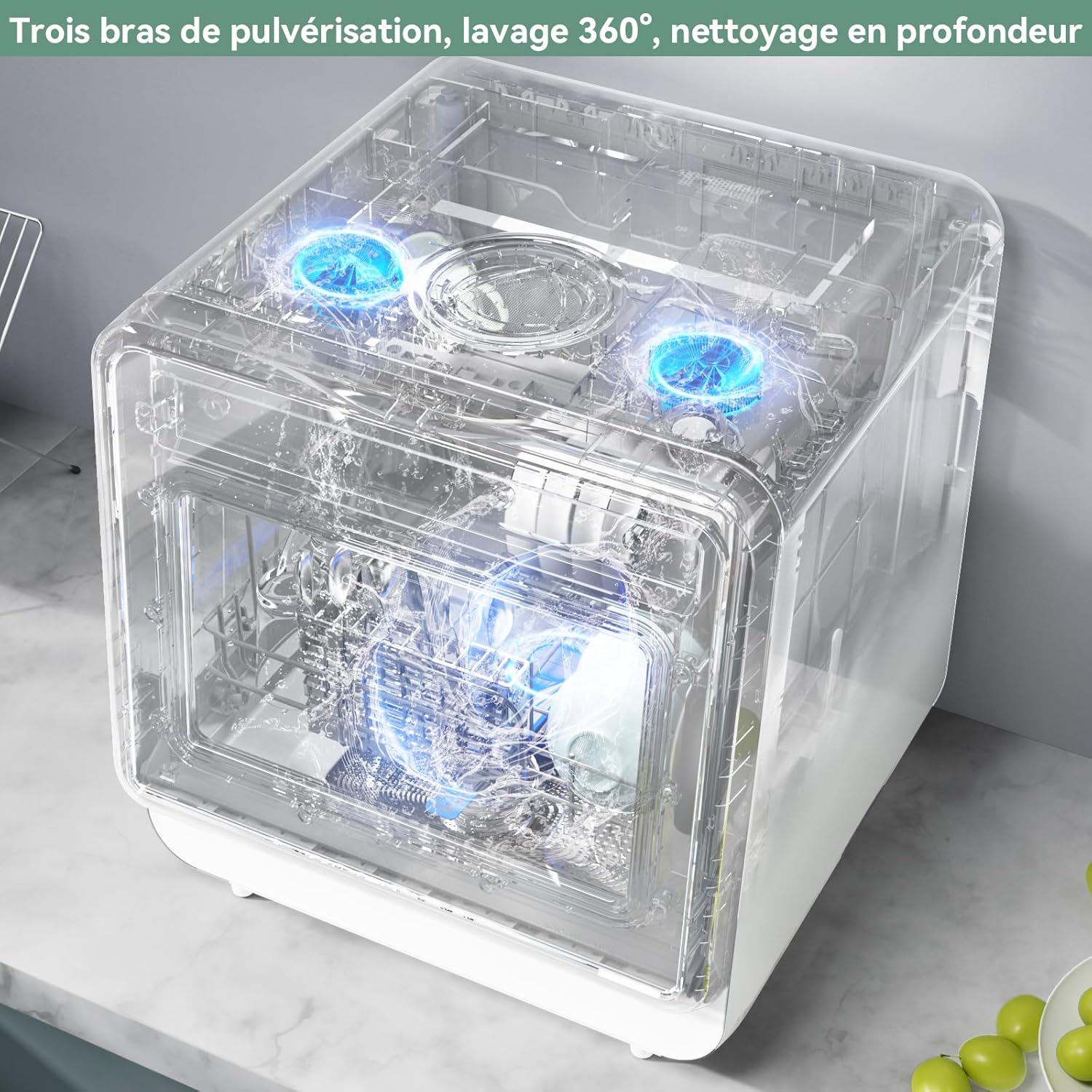 Lave-vaisselle compact de table, 5 couverts, écran couleur, 5L, 5+3 programmes