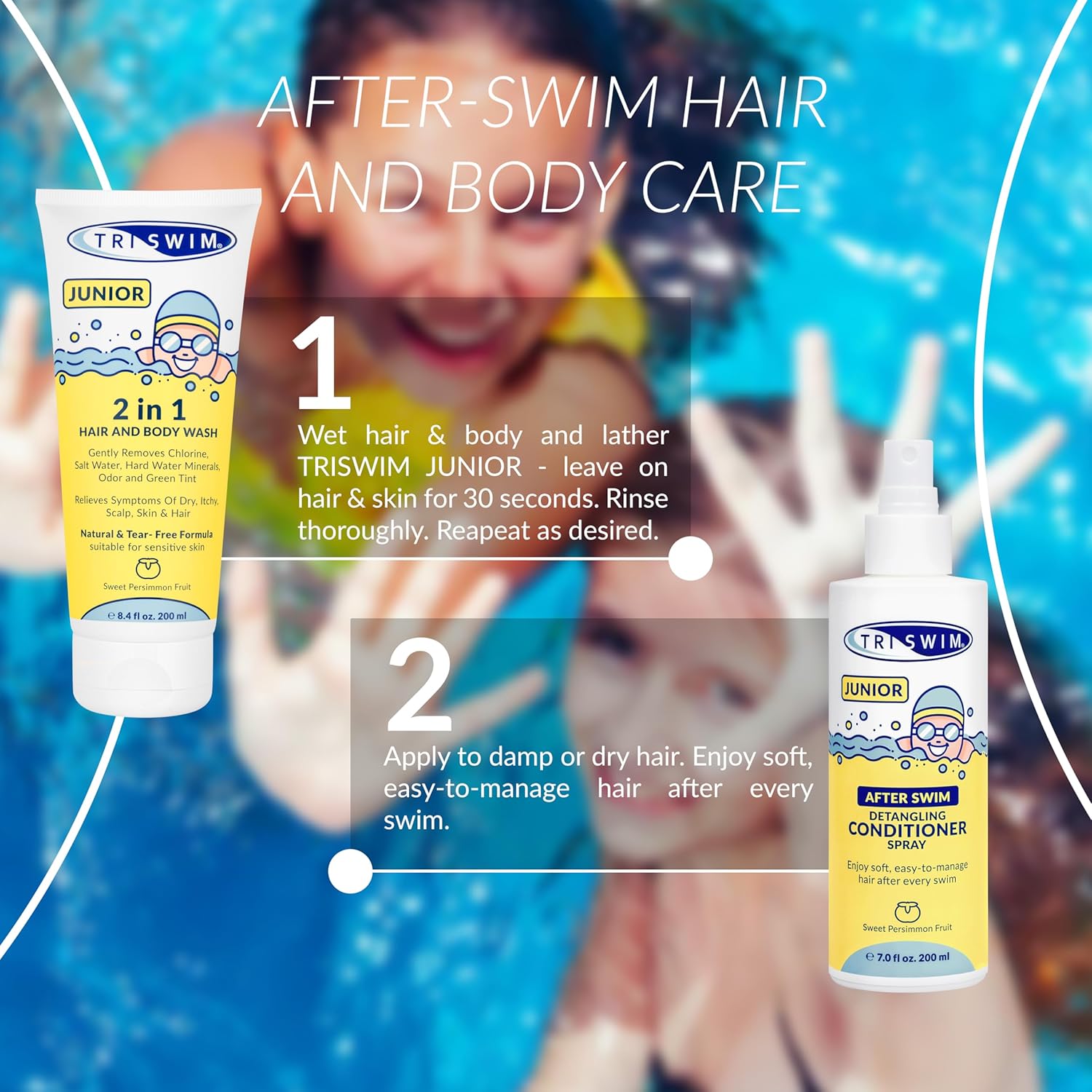 TRISWIM - Junior Après-shampoing démêlant - soin cheveux piscine enfants