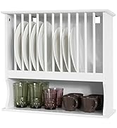 Série d'images montrant un meuble de rangement ou d'affichage mural blanc avec de multiples compartiments verticaux, vus sous différents angles.