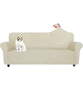 YSTELLAA Housse De Canapé 3 Places avec Accoudoirs, Housse Canapé Extensible, Universelle Protege...