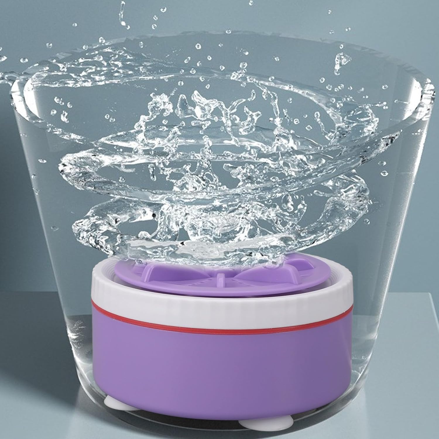 Machine à laver portable - mini turbo USB, lave-vaisselle réglable, idéale voyage, chronométrée - violet