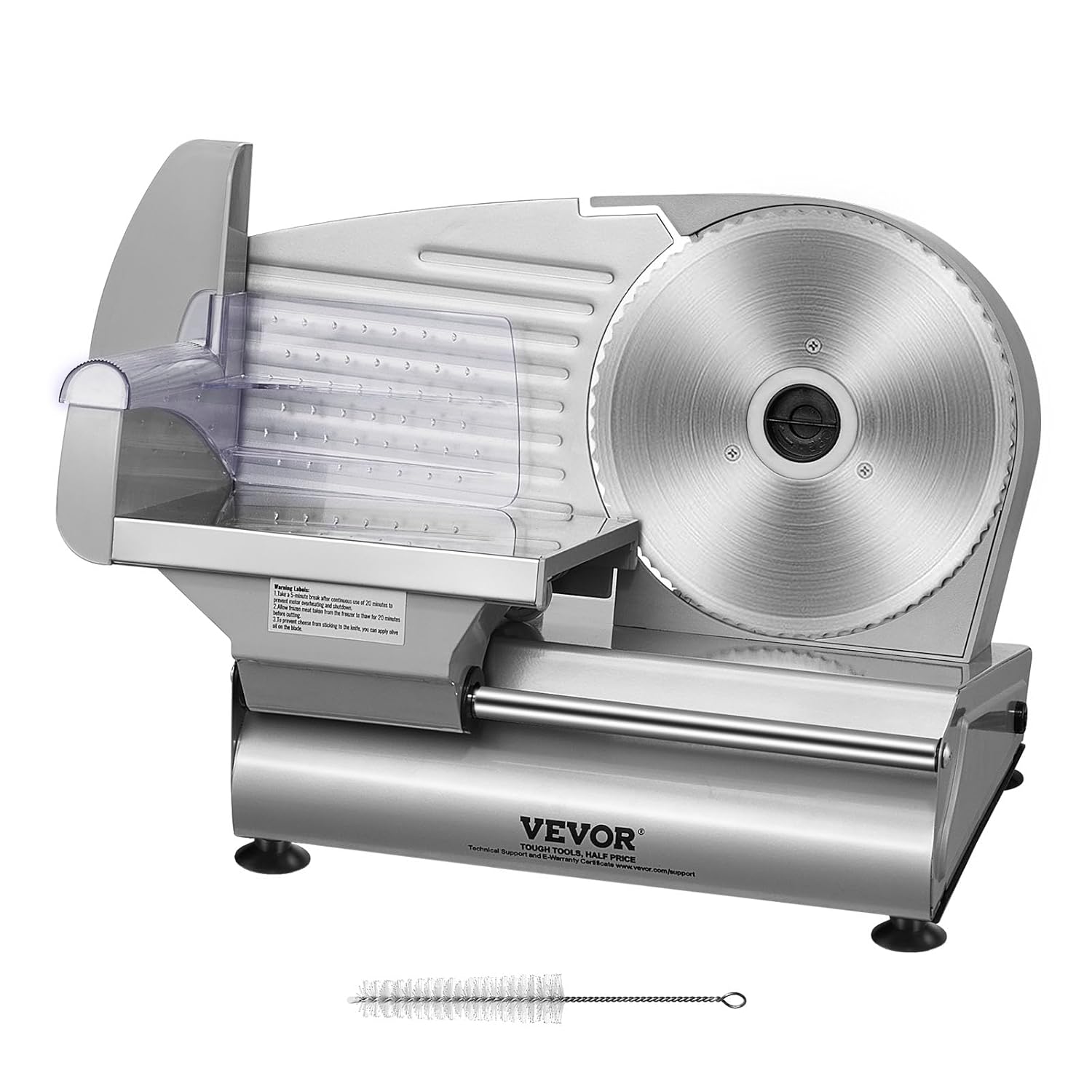 VEVOR - trancheuse électrique 190 mm - 180W, inox, 80-120 tr/min