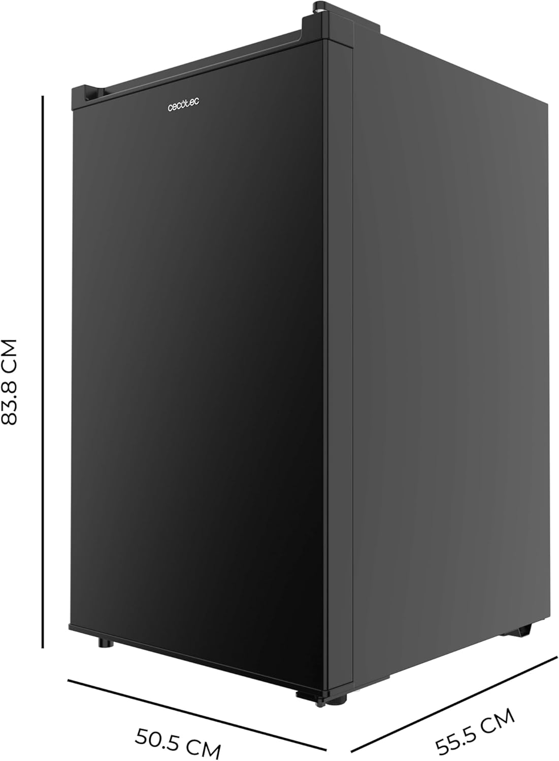 Cecotec - Bolero CoolMarket TT - 114L compact, classe E, porte réversible, TT114L Black