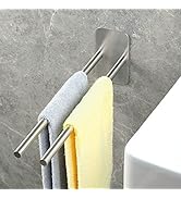 JS Porte-serviettes sans perçage Porte-serviettes autocollant en acier inoxydable à coller