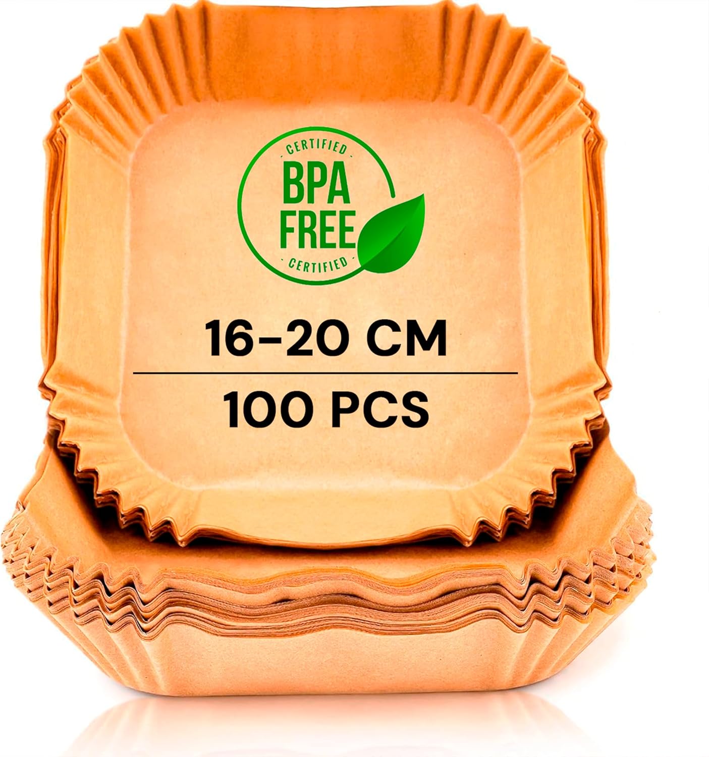 edihome - Papier Cuisson Air Fryer - 16-20 cm - 100 unités, jetable, BPA free