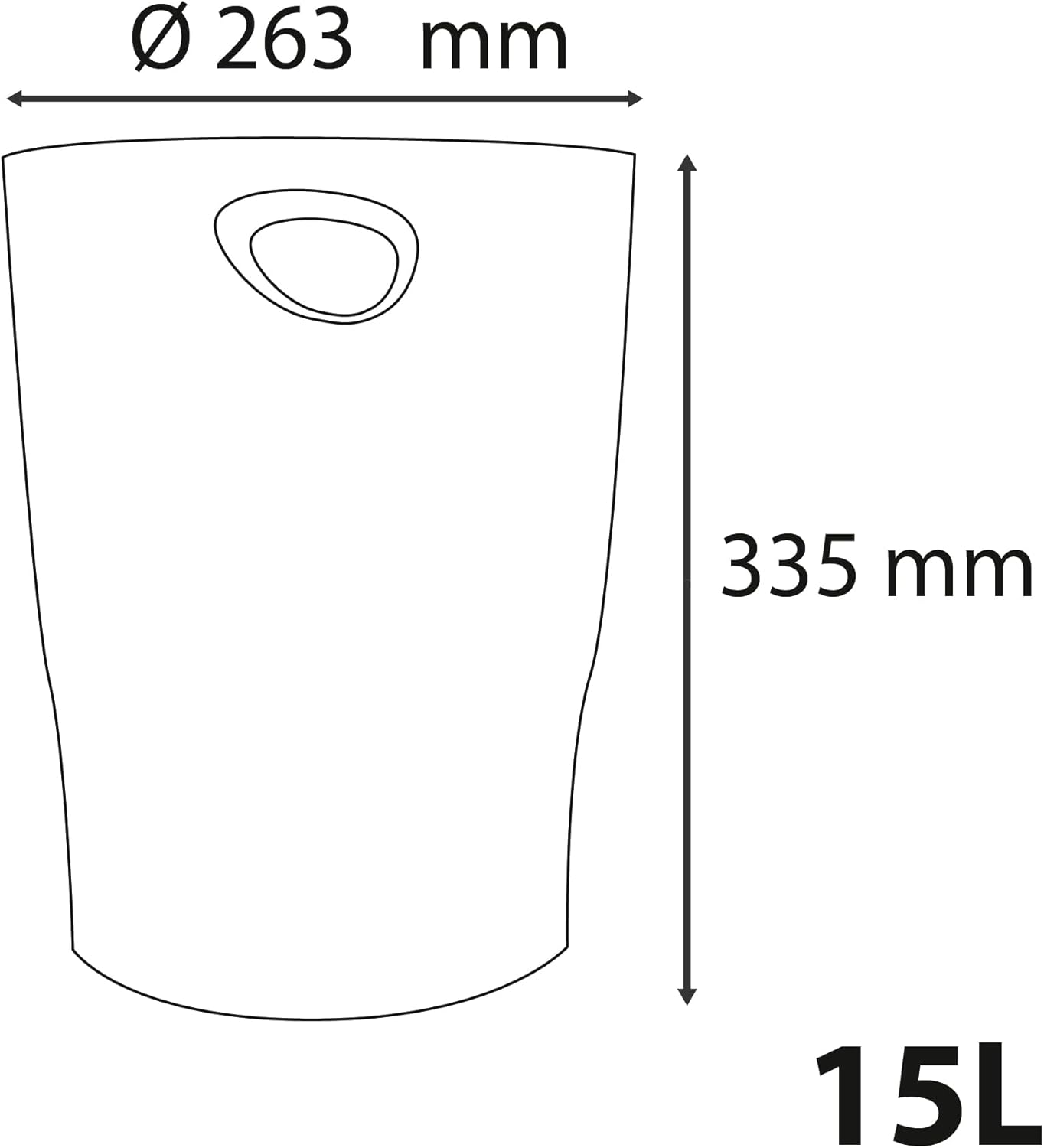 Exacompta - corbeille à papier ECOBIN - 26,3x26,3x33,5 cm - 15L opaque avec poignées - 45357D