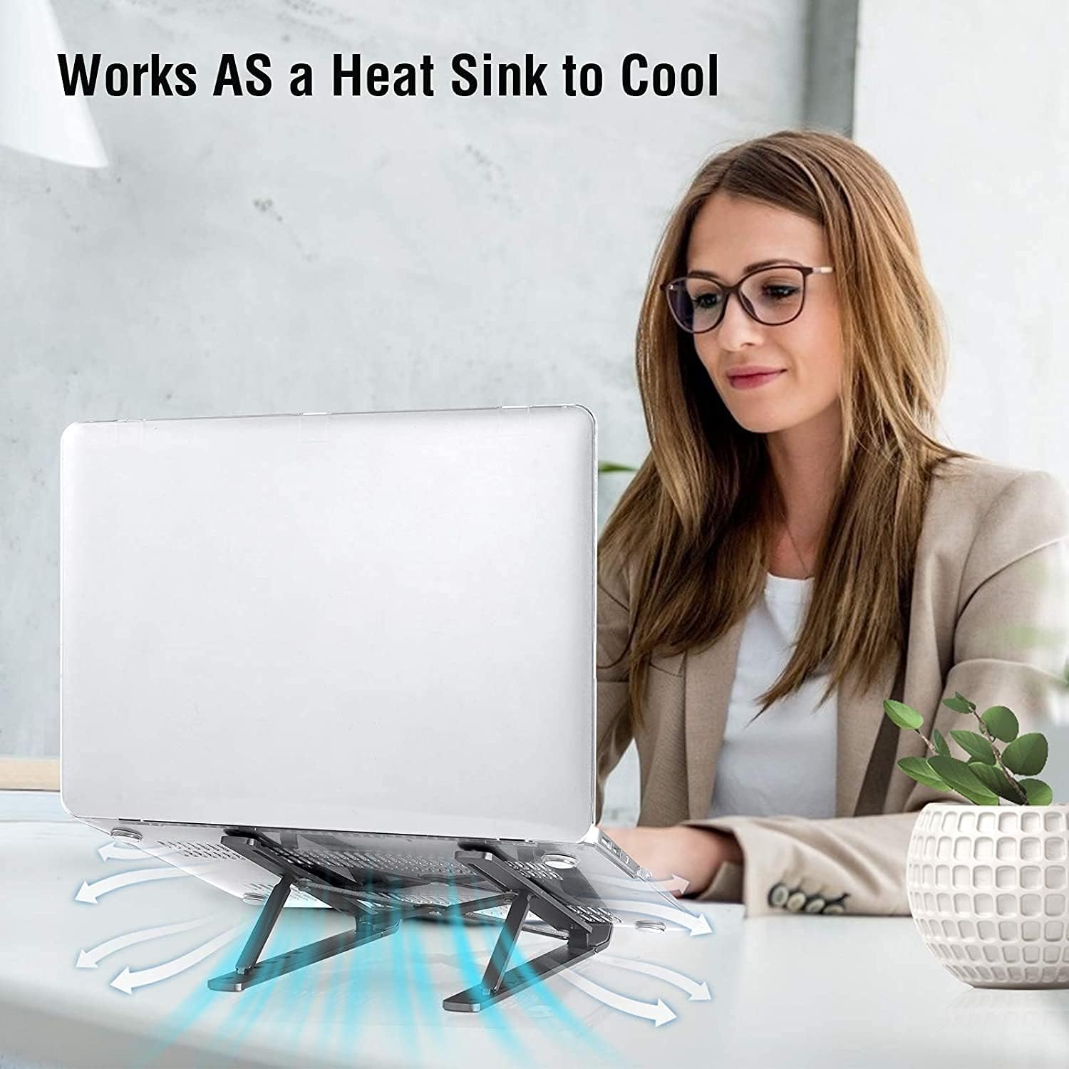 Support ordinateur portable - aluminium réglable 10-17,3