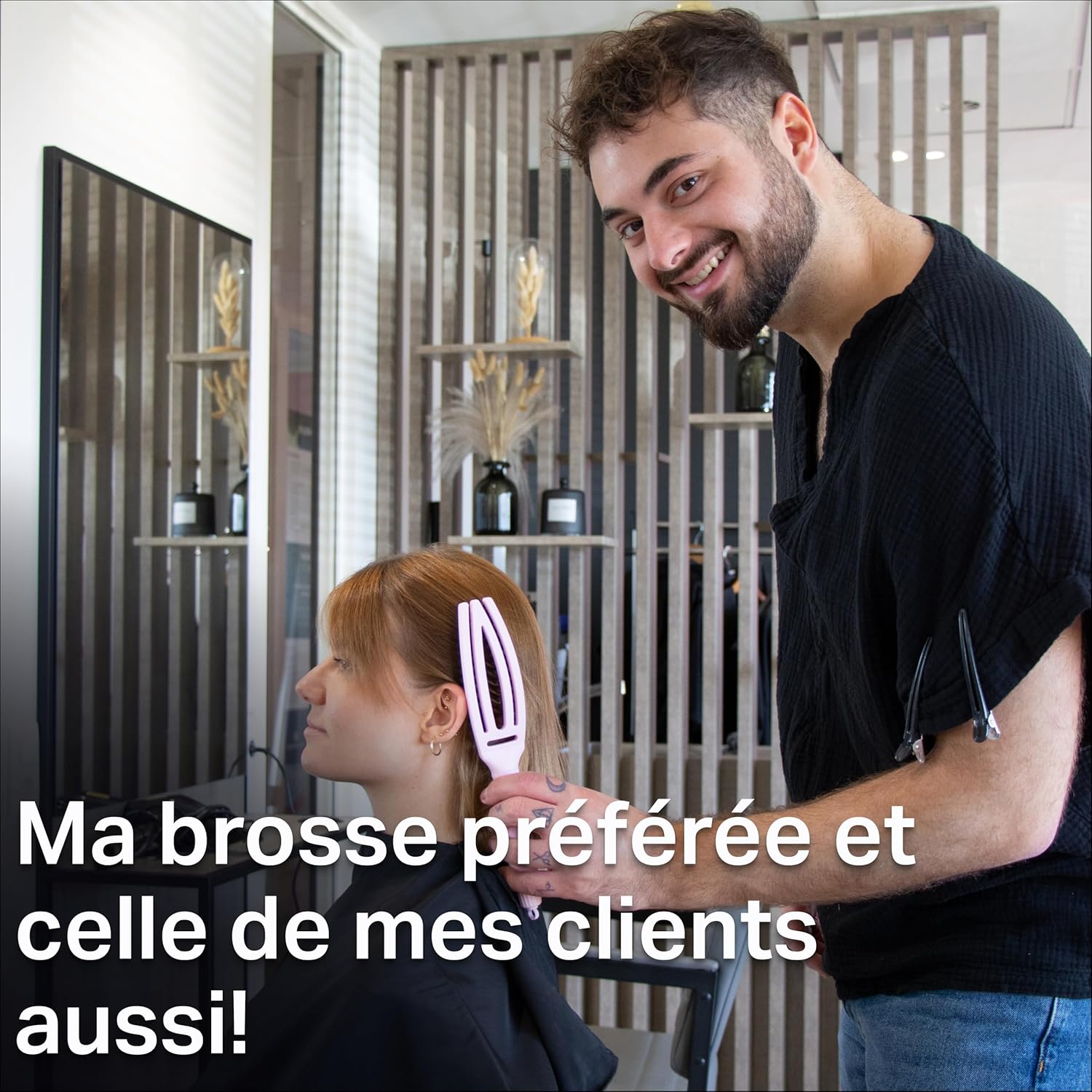 Olivia Garden - Fingerbrush Care Iconic - démêlante sanglier nylon - brillance et coiffage lisse