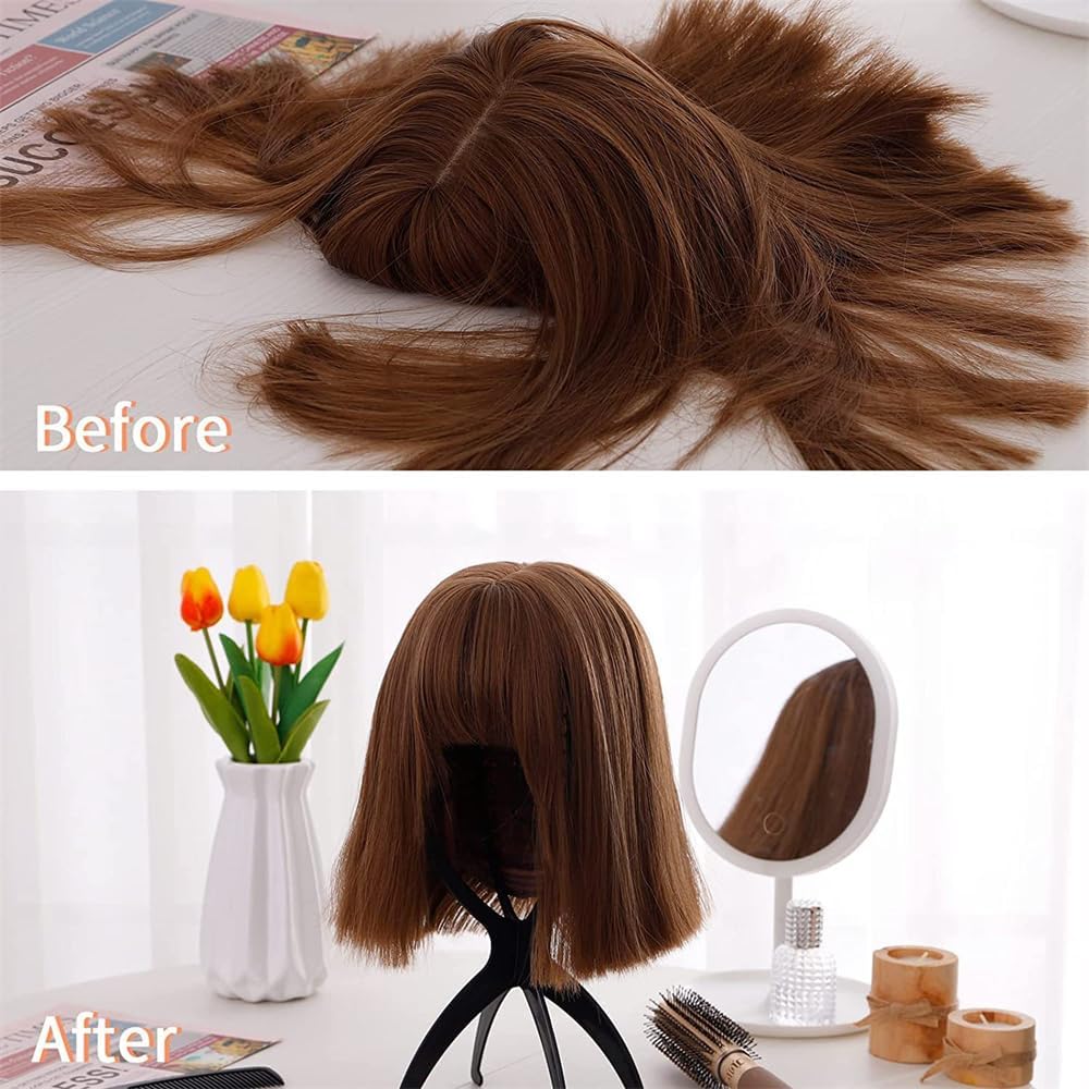 Support de perruque - pliable portable, amovible, noir, rangement optimal